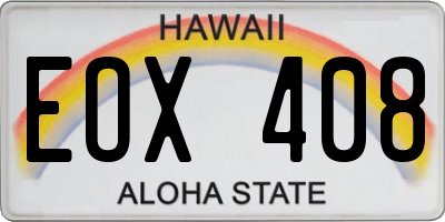 HI license plate EOX408