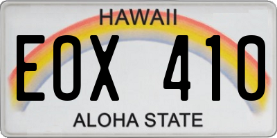 HI license plate EOX410