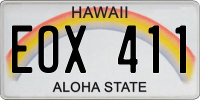 HI license plate EOX411