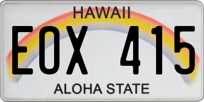HI license plate EOX415