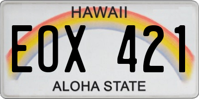 HI license plate EOX421