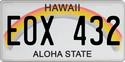 HI license plate EOX432