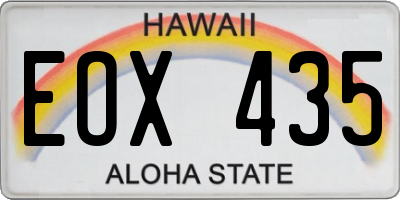 HI license plate EOX435