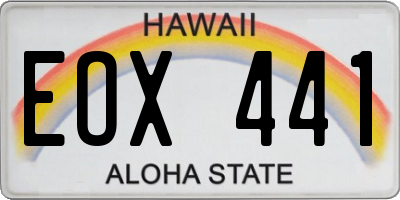 HI license plate EOX441