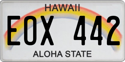 HI license plate EOX442