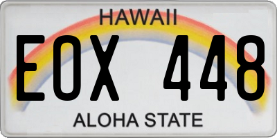 HI license plate EOX448