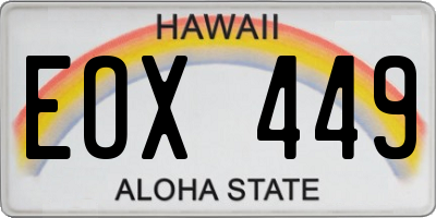 HI license plate EOX449