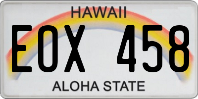 HI license plate EOX458