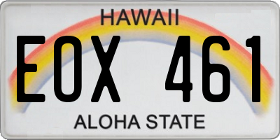 HI license plate EOX461
