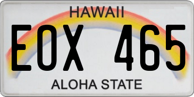 HI license plate EOX465