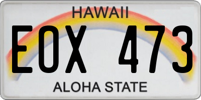 HI license plate EOX473