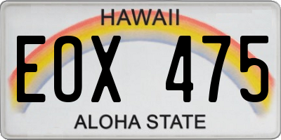 HI license plate EOX475