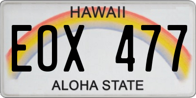 HI license plate EOX477