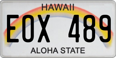 HI license plate EOX489