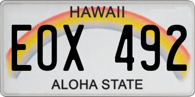 HI license plate EOX492