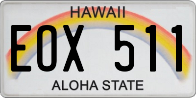 HI license plate EOX511