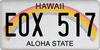 HI license plate EOX517