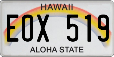 HI license plate EOX519