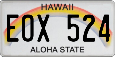 HI license plate EOX524