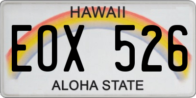 HI license plate EOX526
