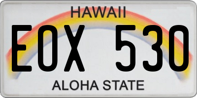 HI license plate EOX530
