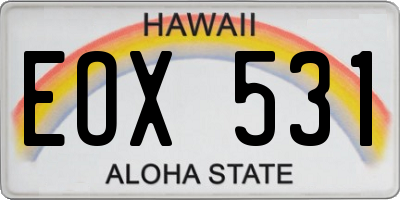 HI license plate EOX531