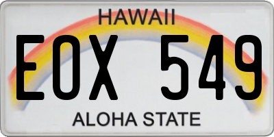 HI license plate EOX549