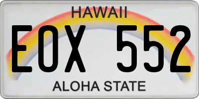 HI license plate EOX552