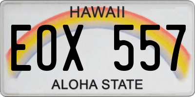 HI license plate EOX557