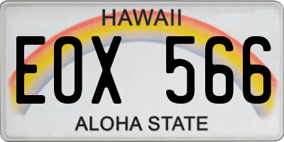 HI license plate EOX566