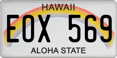 HI license plate EOX569