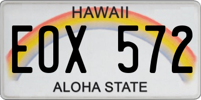 HI license plate EOX572