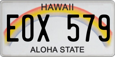 HI license plate EOX579