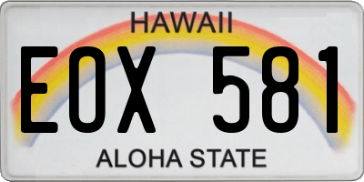 HI license plate EOX581