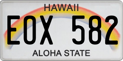 HI license plate EOX582