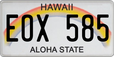 HI license plate EOX585
