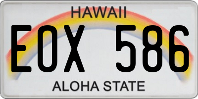 HI license plate EOX586