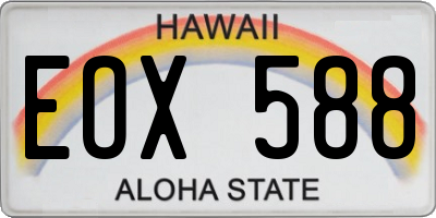 HI license plate EOX588