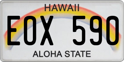 HI license plate EOX590