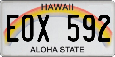 HI license plate EOX592