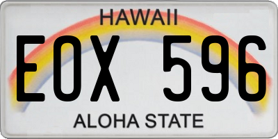 HI license plate EOX596