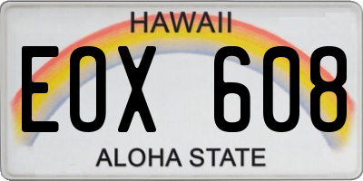 HI license plate EOX608