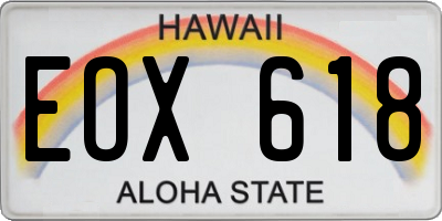 HI license plate EOX618