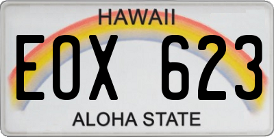 HI license plate EOX623