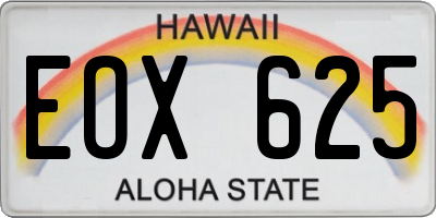 HI license plate EOX625