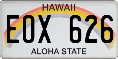 HI license plate EOX626