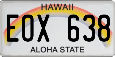 HI license plate EOX638