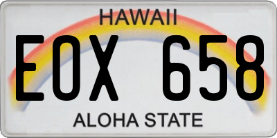 HI license plate EOX658