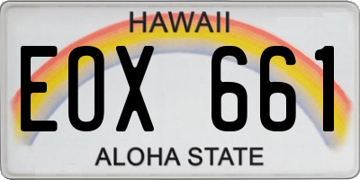 HI license plate EOX661