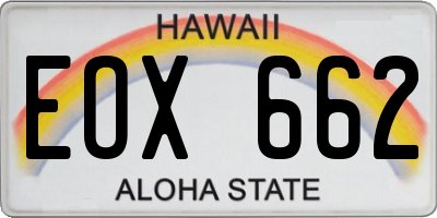 HI license plate EOX662